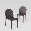Aurora 2pk Wicker Stacking Chairs - Brown - Christopher Knight Home - 2 of 4