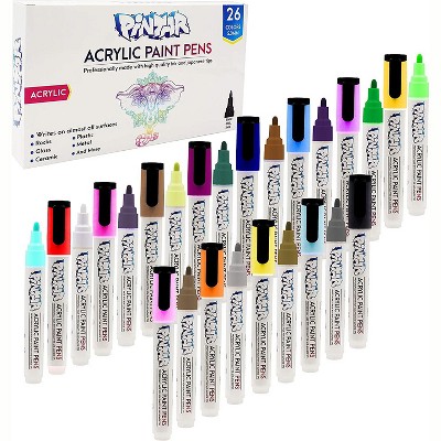 Pintar Art Supply 26-Pack Acrylic Medium Tip 5.0mm Paint Pens