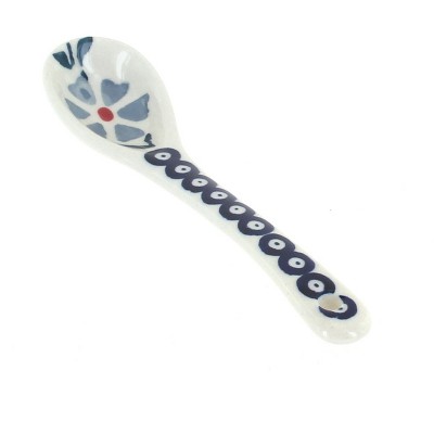 Blue Rose Polish Pottery Blue Violet Sugar Spoon