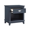 Vynxaria Classic 1-Drawer Nightstand - Navy Blue Finish, Bottom Storage Cubby, Polished Nickel Ring Pulls - 2 of 4