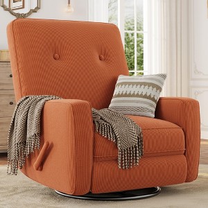 360° Swivel Rocker Recliner, Corduroy Mamual Recliner Chair for Nursery, Living Room, Bedroom & Small Spaces - 1 of 4