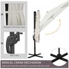 DOMETOUR 8FT Cantilever Patio Umbrella, 360° Rotation, Aluminum Hanging Umbrella, 3-Position Tilt, Crank & Cross Base, Cream White - 3 of 4