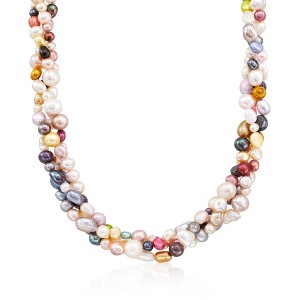 Ross-Simons 3-9mm Multicolored Cultured Pearl Torsade Necklace With Sterling Silver Size 18 - 1 of 4