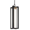 LamQee Large Outdoor Pendant Lights Fixtures Integrated LED Modern Outdoor Ceiling Hanging Lights Sleek Black Lantern - 3 of 4