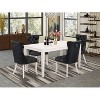 5-Piece Rectangular Linen White Finish Solid Wood Top-Upholstered Dining Room Set-Seats 4 - 2 of 4