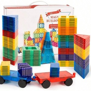 120Pcs Magnetic Tiles Building Blocks Set, Stronger Magnets and Stimulate Curiosity - 1 of 4