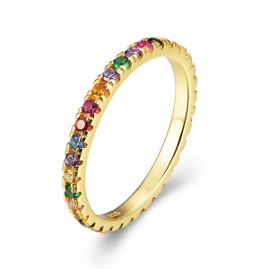 Eternity Ring Wedding Band for Women Thin Sterling Silver Cz Ginger Lyne Collection - 1 of 4