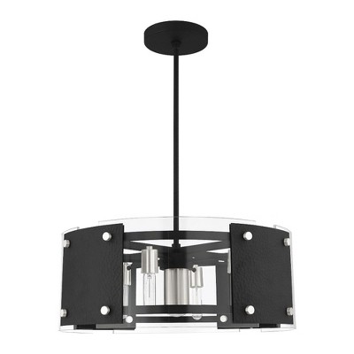 Barcelona Black and Brushed Nickel 7-Light Pendant Chandelier