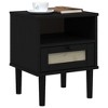 vidaXL Bedside Cabinet Furniture for Bedroom SENJA Rattan Look Solid Wood Pine, Engineered Wood - Nightstand - 3 of 4