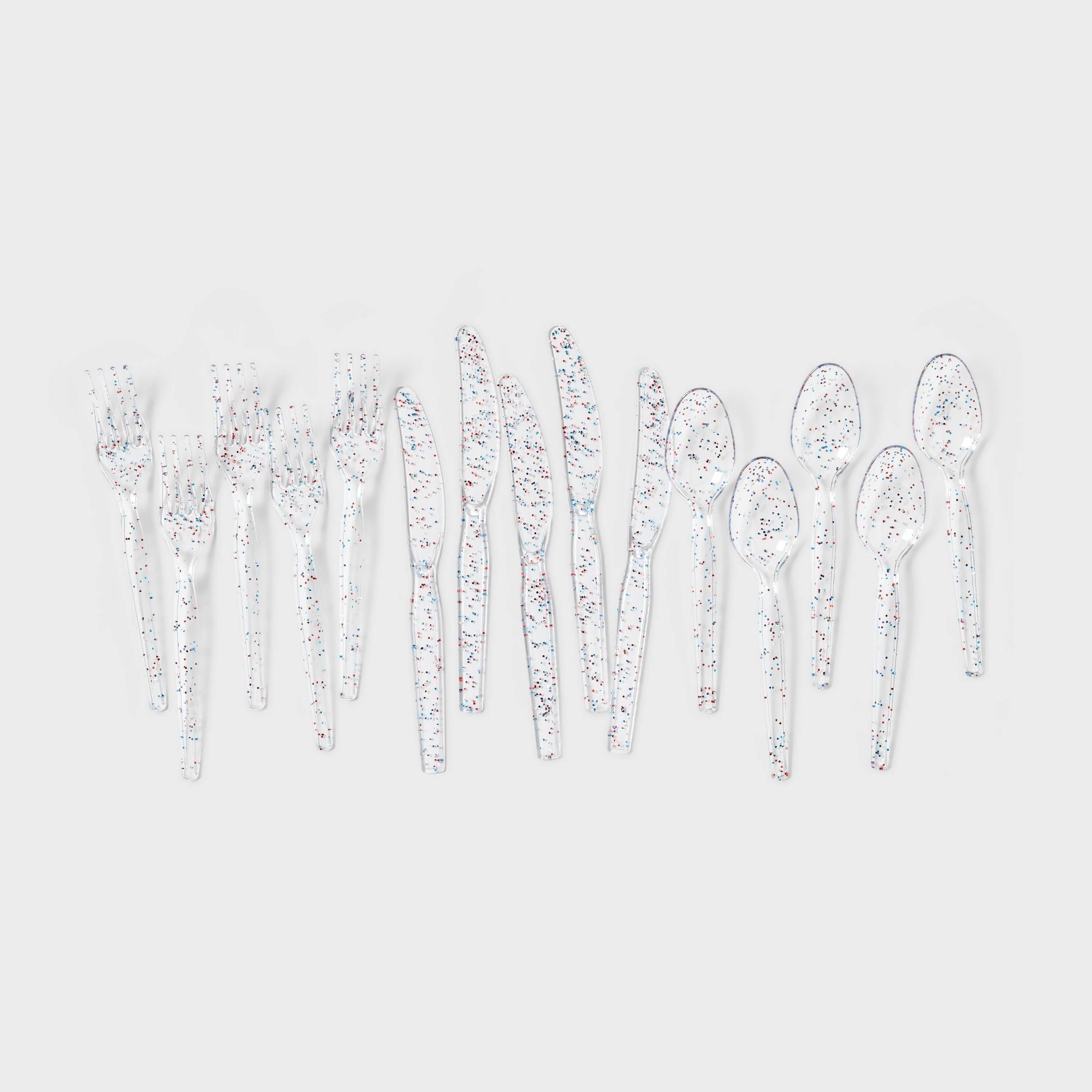 30ct 4th of July USA Red/White/Blue Glitter Cutlery - Spritz™