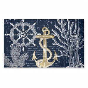 Stupell Industries Vintage Nautical Sea Letters Printed Outdoor Door Mat, design by Kim Allen, 18"x30" - 1 of 4