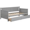 VYNXARIA Gray Twin Sleeper Sofa with 2 Storage Drawers and High - Safety Guardrails - 4 of 4