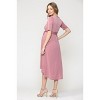 Hello Miz Women's Hi-Low Short Sleeve V Neck Maternity Wrap Dress with Belt - 3 of 4
