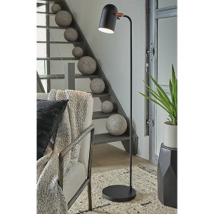 Signature Design by Ashley Ridgewick Floor Lamp Black/Brown: Contemporary Metal Lighting, UL Listed - 1 of 4