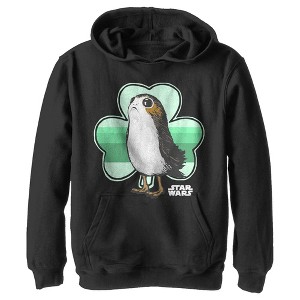 Boy's Star Wars St. Patrick's Day Porg and a Shamrock Pull Over Hoodie - 1 of 4