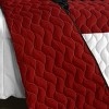 Slickblue Full/Queen Quilt Set, Intricate Hand-Stitching, Quilt & 2 Shams, Block Patchwork in Purple or White, 3PC - 4 of 4