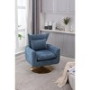 Akoasm Upholstered Fabric Velvet 360 Degree Swivel Accent Sofa Armchair For Living Room & Bedroom-Blue - 3 of 4