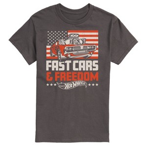Men's Hot Wheels Fast Cars And Freedom Short Sleeve Graphic T-Shirt - Charcoal - X-Large - 1 of 4