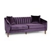 Contemporary 3-Seater Velvet Sofa with Button-Tufted Diamond Stitch, Deep Channel Stitching, Sloped Arms & Accent Pillows - 2 of 4