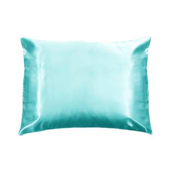 Morning Glamour Standard Satin Solid Pillowcase Aqua