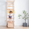 7-in-1 Jungle Gym for Toddlers, Indoor Climber Playset with Plate Swing Slide Rings, Wall Mouted Wooden Play Gym for Boys Girls Birthday Gifts - 3 of 4