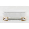 Airsurfer Oval Velvet Storage Bench with Metal Legs, Upholstered Lift-Top Ottoman Bench for Bedroom, Living Room, or Entryway - 2 of 4