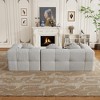 103" Chenille Upholstered L-Shaped Modular Sectional Sofa with 3 Pillows, Free Combination Sofa for Living Room, Apartment, and Bedroom - 3 of 4
