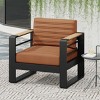Outdoor Club Chair with Cushions and Sturdy Aluminum Frame, All-Weather Patio Accent Armchair for Balcony or Backyard-The Pop Home - 3 of 4