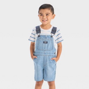 OshKosh B'gosh Toddler Boys' Denim Shortalls - Medium Wash - 1 of 3