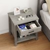 Whizmax Nightstands, Modern Bedside End Tables, Night Stands with Drawer and Storage Shelf for Living Room Bedroom, Gray - 4 of 4