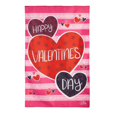 Bandiera Da Giardino Briarwood Lane – Fiori E Cuori Per San Valentino, Multifoglia 12.5x18 Pollici