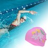 Unique Bargains Silicone Morning Glory Pattern Waterproof Swim Cap 1 Pc - 2 of 4