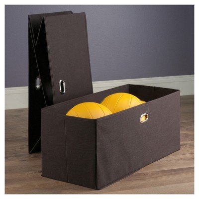 Coastal Chocolate Fabric Rectangular Storage Baskets - Set of 2