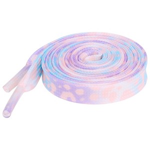 INSPIRE CHIC Leopard Multicolor Tie Dye Gradient Flat Shoelaces Sports Sneakers 2 Pairs - 1 of 4