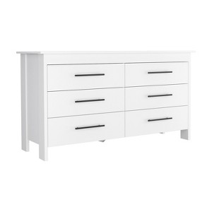 PAGED Modern Chest of Drawers, 6 Drawer Double Dresser with Four Legs, Dresser for Bedroom - 1 of 4