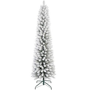 COZONY Artificial Flocked Christmas Tree with Stand - 1 of 4