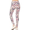 Slickblue Yoga Style Floral Knit Leggings, Long, High Waist, Multi-Color Print, Lined, One Size Fits Most - 3 of 4