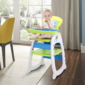 DOMETOUR Multipurpose Adjustable Highchair for Baby Toddler Dinning Table with Feeding Tray and 5-Point Safety Buckle - 1 of 4