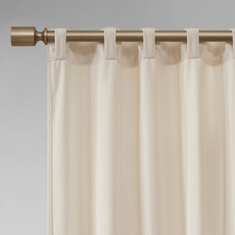 Set of 2 Bryce Poly Velvet Room Darkening Curtain Panels, 4 of 13