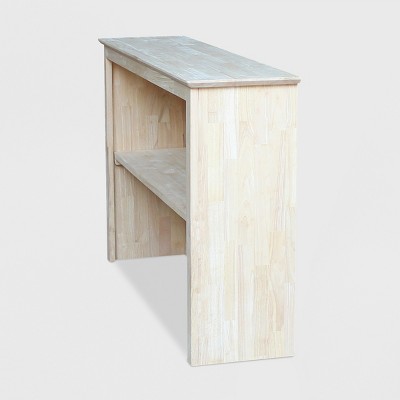 Unfinished Solid Wood Office Hutch with Butcher Block Surface