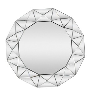 Olivia & May Glam Wood Starburst Wall Mirror Silver: Large Round, No Assembly, MDF Frame - 1 of 4