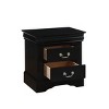 GlasFlength Nightstands Nightstand Modern Bedside Table Accent Bedside End Table with 2 Drawers for Bedroom Modern, Black, 16"*22"*24" - 4 of 4