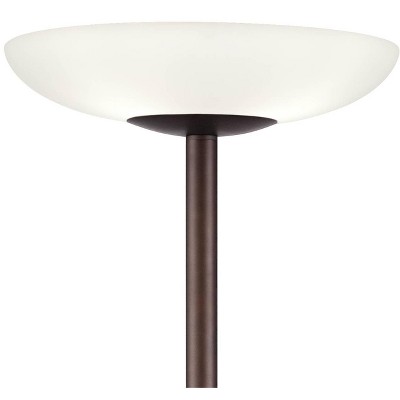 Oil Rubbed Bronze Torchiere Floor Lamp with Frosted Glass Shade