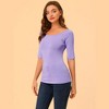 INSPIRE CHIC Women's Half Sleeves Scoop Neck Fitted Layering Soft T-Shirt - 2 of 4