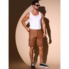 INSPIRE CHIC Men's Retro Cargo Pockets Party Biker Faux Leather Shorts - 4 of 4