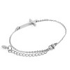 ELYA Women's Polished Sideways Cross Stainless Steel Bracelet - 3 of 3