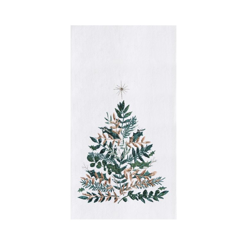 C&F Home Emerald Green Christmas Tree Cotton Flour Sack Kitchen Dish Cotton Flour Sack Kitchen Dish Towel 27L x 18W in., 1 of 5