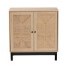 Baxton Studio Cherelle Mid-Century Modern Light Brown and Black 2-Door Storage Cabinet - 4 of 4