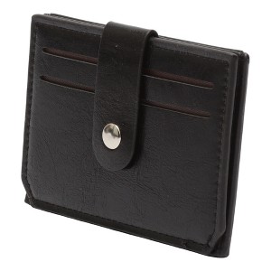 Unique Bargains PU Leather Solid Slim Card Holder 4.1x3.1in : Target
