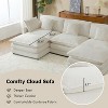 CIPACHO 112.6" Modern Sofa Modular Sofa Couch Upholstered Corduroy L-Shape Sectional Sofa with Side Storage Pockets for Living Room, Beige - 3 of 4